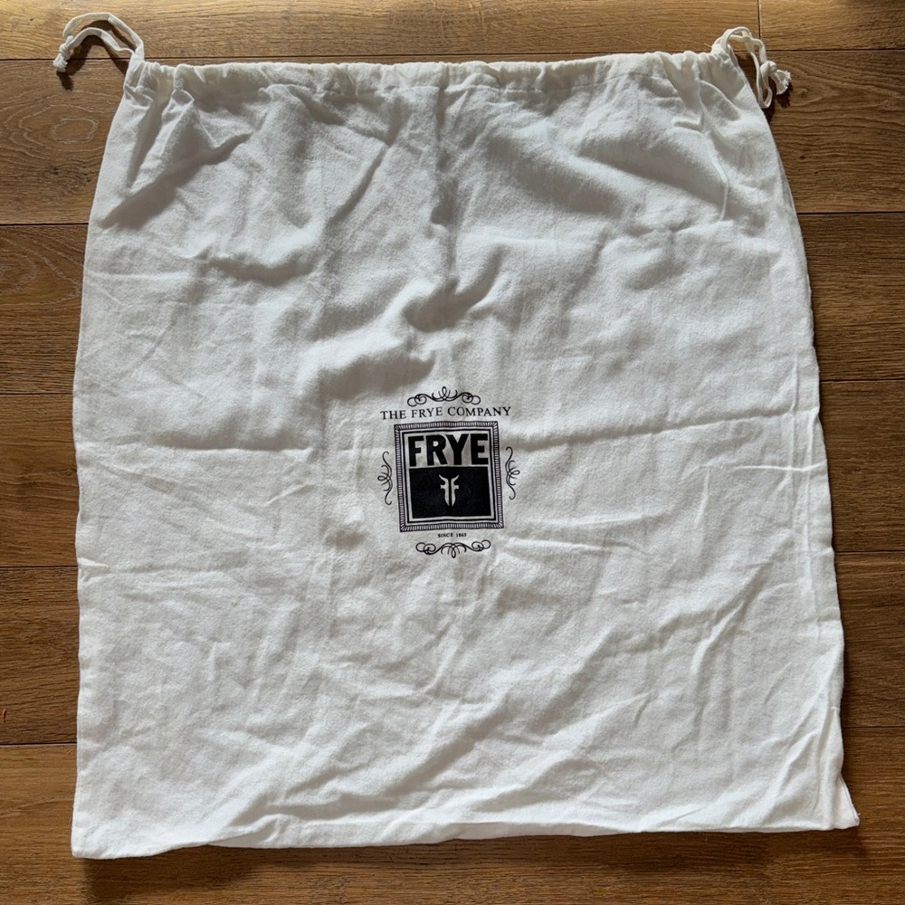 Frye Cream Drawstring Bag with Logo